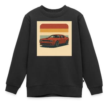 Roter Muscle Car Retro Design - Kinder Premium Organic Sweatshirt - Schwarz - Vorne - AI Model Kid Female (0cm)