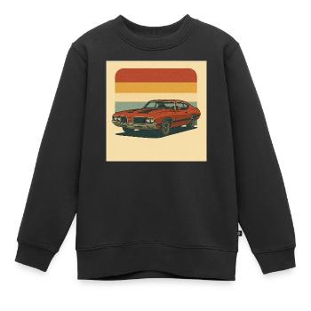 Retro Muscle Car Sonnengruß Design - Kinder Premium Organic Sweatshirt - Schwarz - Vorne - AI Model Kid Female (0cm)