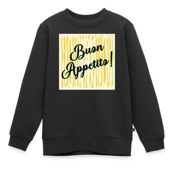 Spaghetti Bon appétit - Sweat Premium enfant bio - noir - Devant - AI Model Kid Female (0cm)