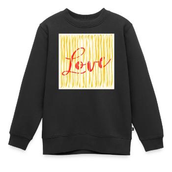 ICH LIEBE DAS KOCHEN VON PASTA-SPAGHETTI - Kinder Premium Organic Sweatshirt - Schwarz - Vorne - AI Model Kid Female (0cm)