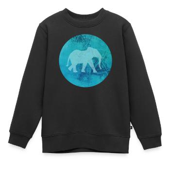 Mandala Éléphant Inde Yoga Méditation Énergie om - Sweat Premium enfant bio - noir - Devant - AI Model Kid Female (0cm)