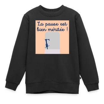 Rad-Rad-Pause - Kinder Premium Organic Sweatshirt - Schwarz - Vorne - AI Model Kid Female (0cm)