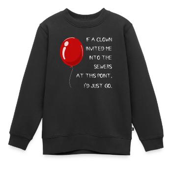 Invitation du clown - Sweat Premium enfant bio - noir - Devant - AI Model Kid Female (0cm)