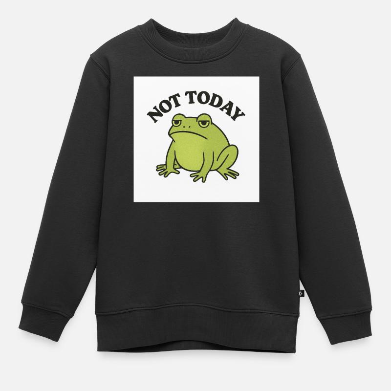 Lustiger Frosch mit Statement Text - Kinder Premium Organic Sweatshirt - Schwarz