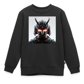 Digitale Samurai Futuristische Maskerade - Kinder Premium Organic Sweatshirt - Schwarz - Vorne - AI Model Kid Female (0cm)