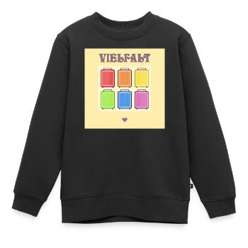 VIELFALT INKLUSION PRIDE KOFFER - Kinder Premium Organic Sweatshirt - Schwarz - Vorne - AI Model Kid Female (0cm)