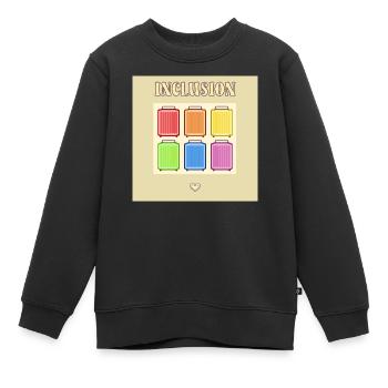 Inclusion Diversit Pride Fiert Valise - Sweat Premium enfant bio - noir - Devant - AI Model Kid Female (0cm)