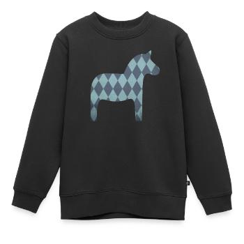 Dalapferd Rauten Muster skandinavisch Deko Kinder - Kinder Premium Organic Sweatshirt - Schwarz - Vorne - AI Model Kid Female (0cm)