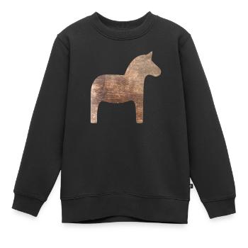 Dalapferd Holz Schweden traditionell skandinavisch - Kinder Premium Organic Sweatshirt - Schwarz - Vorne - AI Model Kid Female (0cm)