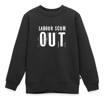 Labour Scum Out Protest Design - Kinder Premium Organic Sweatshirt - Schwarz - Vorne - AI Model Kid Female (0cm)