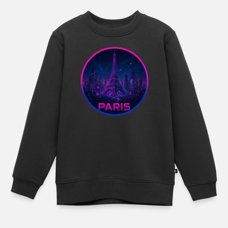 Paris Souvenir Cyberpunk - Sweat Premium enfant bio - noir