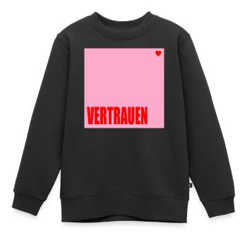 VERTRAUEN HERZ - Kinder Premium Organic Sweatshirt - Schwarz - Vorne - AI Model Kid Female (0cm)
