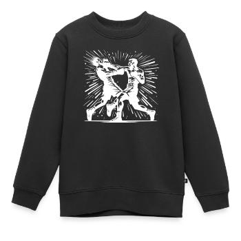 Action de boxe rétro Le coup de poing décisif - Sweat Premium enfant bio - noir - Devant - AI Model Kid Female (0cm)