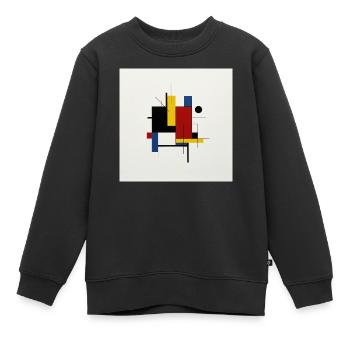 Farbenfrohe geometrische abstrakte Komposition - Kinder Premium Organic Sweatshirt - Schwarz - Vorne - AI Model Kid Female (0cm)