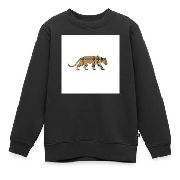 VisionWear Panther Plaid – Luxuriöses Musterdesign - Kinder Premium Organic Sweatshirt - Schwarz - Vorne - AI Model Kid Female (0cm)
