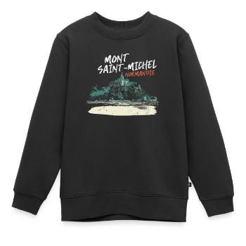 Stilisierter Mont Saint-Michel - Kinder Premium Organic Sweatshirt - Schwarz - Vorne - AI Model Kid Female (0cm)