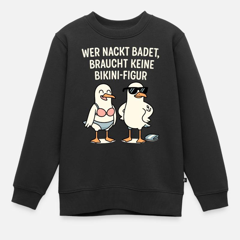 Nu Bain Bikini Figure Dire - Sweat Premium enfant bio - noir