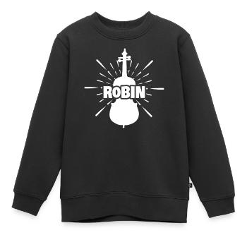 Robin - Kinder Premium Organic Sweatshirt - Schwarz - Vorne - AI Model Kid Female (0cm)