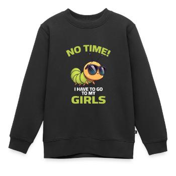 Chenille filles disant jardin pas de temps jardinier - Sweat Premium enfant bio - noir - Devant - AI Model Kid Female (0cm)
