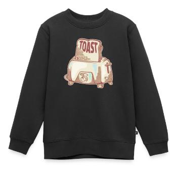 Grille-pain Vintage motif petit-déjeuner - Sweat Premium enfant bio - noir - Devant - AI Model Kid Female (0cm)