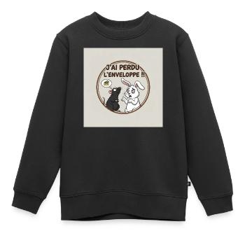 Ich habe den Umschlag verloren - Kinder Premium Organic Sweatshirt - Schwarz - Vorne - AI Model Kid Female (0cm)