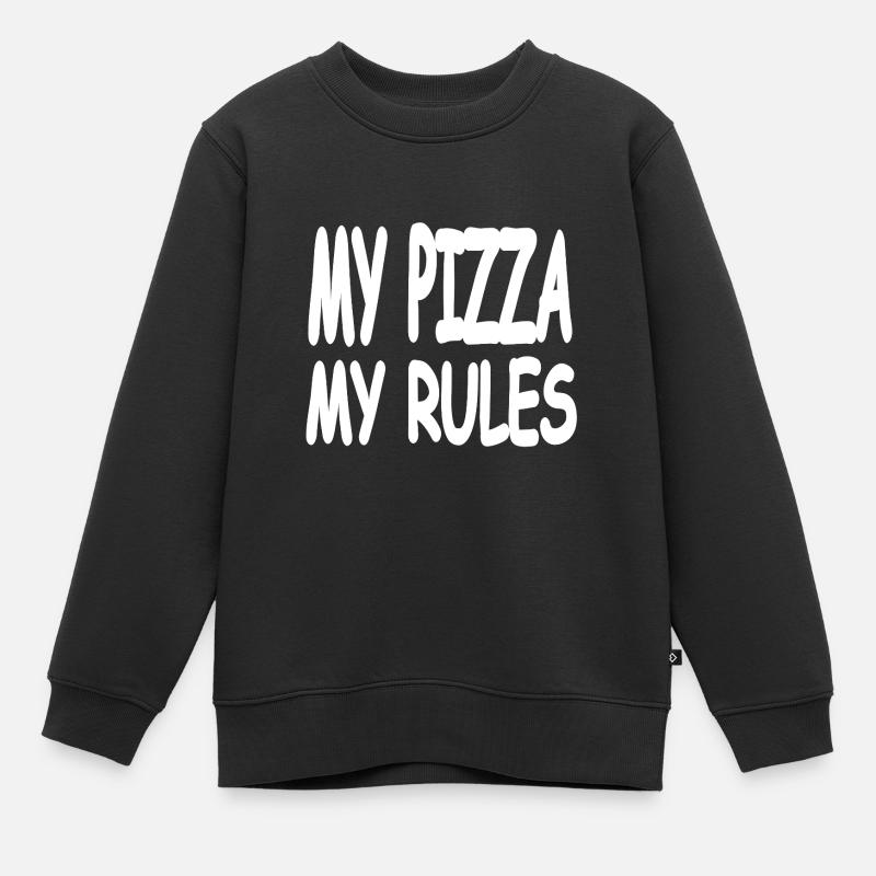 Pizza - Kinder Premium Organic Sweatshirt - Schwarz