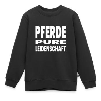 Chevaux - Sweat Premium enfant bio - noir - Devant - AI Model Kid Female (0cm)
