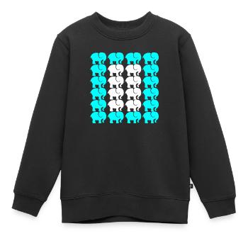 ELEFANT - Kinder Premium Organic Sweatshirt - Schwarz - Vorne - AI Model Kid Female (0cm)