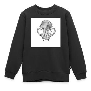 Crâne Libellule Monochrome - Sweat Premium enfant bio - noir - Devant - AI Model Kid Female (0cm)
