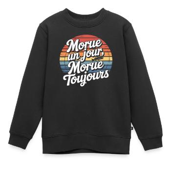 Cod One Day Always - Kids Premium Organic Sweatshirt - black - Front - AI Model Kid Female (0cm)