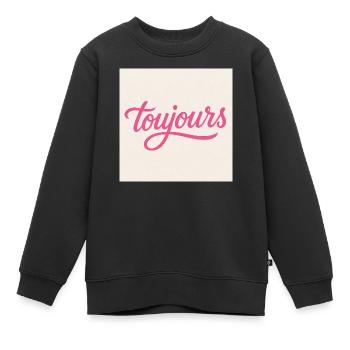 Toujours Pink Script - Kinder Premium Organic Sweatshirt - Schwarz - Vorne - AI Model Kid Female (0cm)