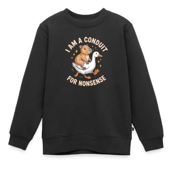 Ich bin ein Kanal für Nonsense - Funny Goose and Capy - Kinder Premium Organic Sweatshirt - Schwarz - Vorne - AI Model Kid Female (0cm)