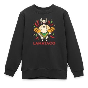 LamaTaco Fiesta Llama - Kinder Premium Organic Sweatshirt - Schwarz - Vorne - AI Model Kid Female (0cm)