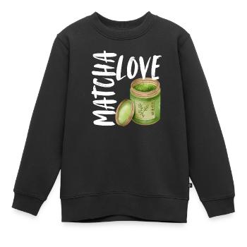 Matcha Love Matcha Latte Dicton Dictons Cadeau - Sweat Premium enfant bio - noir - Devant - AI Model Kid Female (0cm)