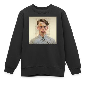Collage de portraits en patchwork - Sweat Premium enfant bio - noir - Devant - AI Model Kid Female (0cm)