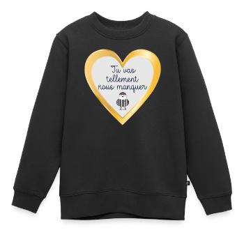 Adieu Équipe - Sweat Premium enfant bio - noir - Devant - AI Model Kid Female (0cm)