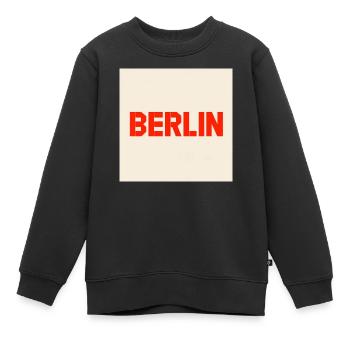 Berlin Texte en gras - Sweat Premium enfant bio - noir - Devant - AI Model Kid Female (0cm)