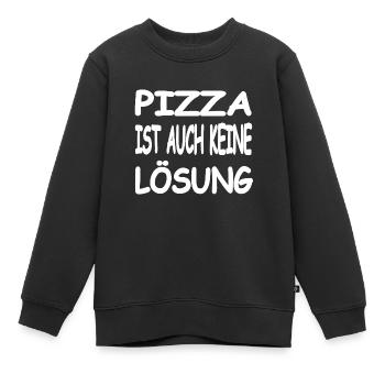 Pizza - Kinder Premium Organic Sweatshirt - Schwarz - Vorne - AI Model Kid Female (0cm)