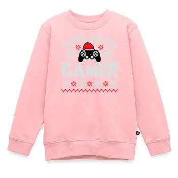 La manette de jeu préférée du Père Noël Nerd de Noël - Sweat Premium enfant bio - rose - Devant - AI Model Kid Female (0cm)