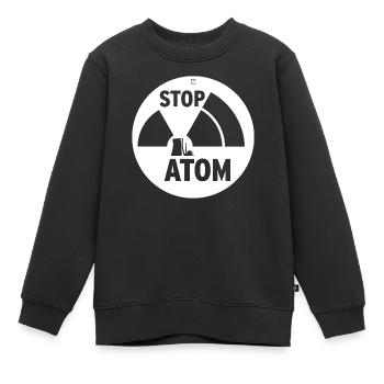 STOP ATOM - Kinder Premium Organic Sweatshirt - Schwarz - Vorne - AI Model Kid Female (0cm)