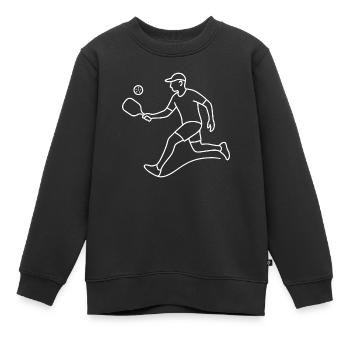 Pickleball Spieler Skizze – einfaches Sportmotiv - Kinder Premium Organic Sweatshirt - Schwarz - Vorne - AI Model Kid Female (0cm)