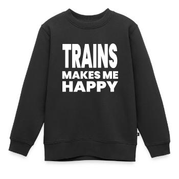 Züge - Kinder Premium Organic Sweatshirt - Schwarz - Vorne - AI Model Kid Female (0cm)