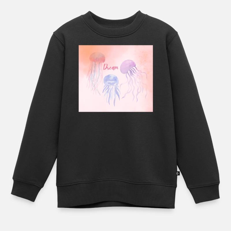 Méduse Pastel Dream - Sweat Premium enfant bio - noir
