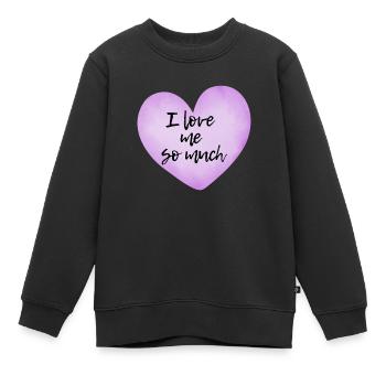 I love me so much - Selflove Statement  - Kinder Premium Organic Sweatshirt - Schwarz - Vorne - AI Model Kid Female (0cm)