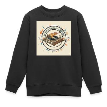 Die Zeit-Tretmühle: Hamster-DJ - Kinder Premium Organic Sweatshirt - Schwarz - Vorne - AI Model Kid Female (0cm)