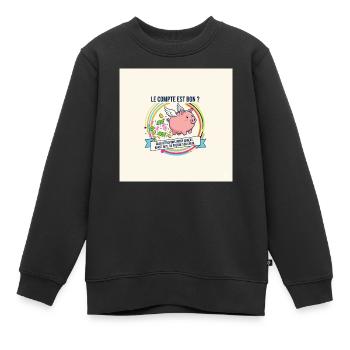 Der Graf ist ein gutes geflügeltes Schwein - Kinder Premium Organic Sweatshirt - Schwarz - Vorne - AI Model Kid Female (0cm)
