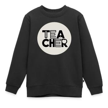 Lehrerdesign mit Bleistift-Typografie - Kinder Premium Organic Sweatshirt - Schwarz - Vorne - AI Model Kid Female (0cm)