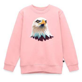 Geometrischer Adlerkopf Illustration - Kinder Premium Organic Sweatshirt - Rosa - Vorne - AI Model Kid Female (0cm)