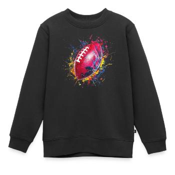 Football - Kinder Premium Organic Sweatshirt - Schwarz - Vorne - AI Model Kid Female (0cm)