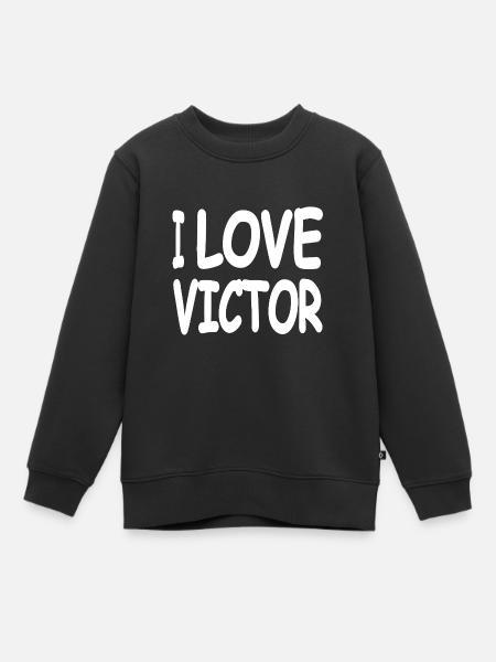 Victor - Kinder Premium Organic Sweatshirt - Schwarz